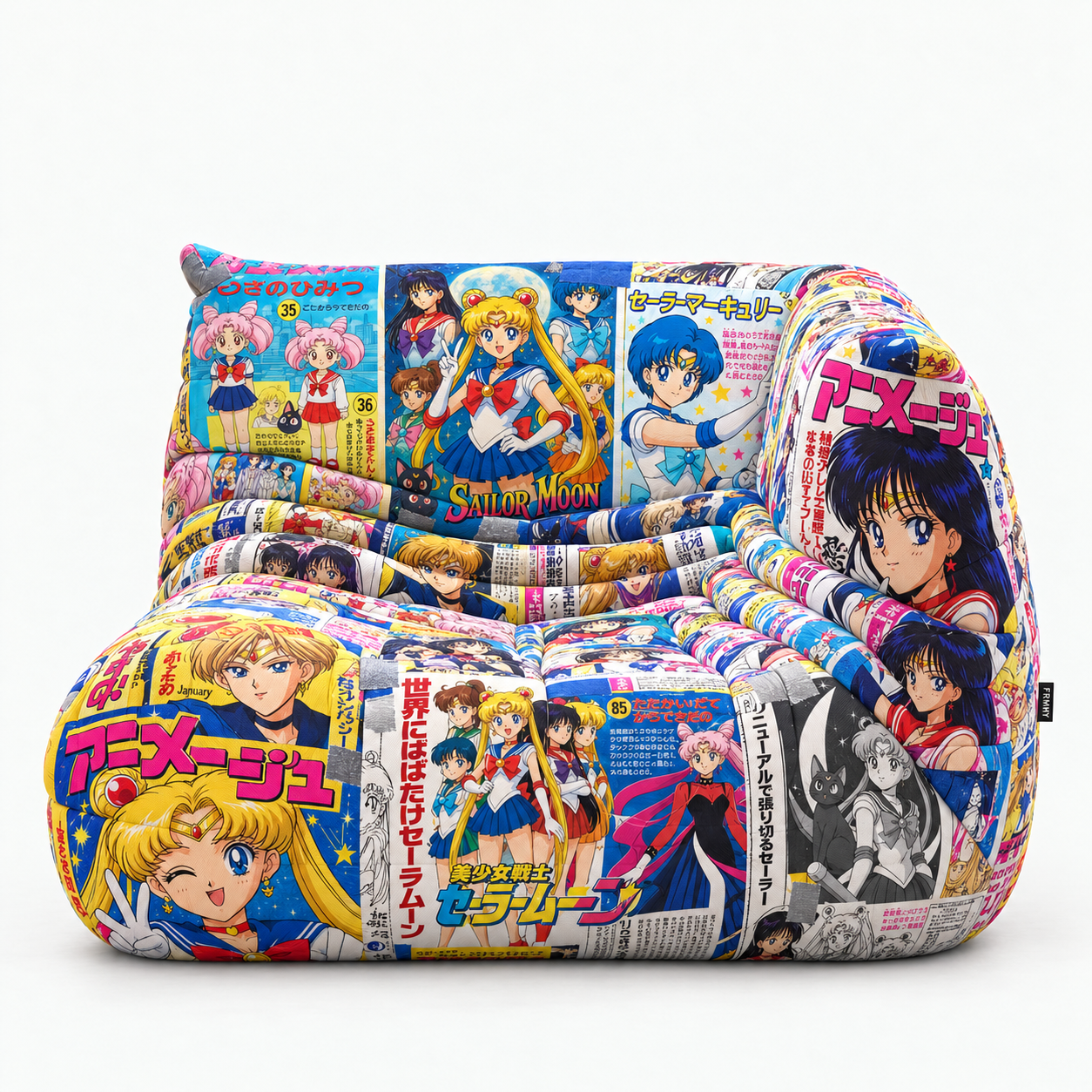 FOMA Corner seat in blue Sailor Moon fabric